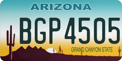 AZ license plate BGP4505