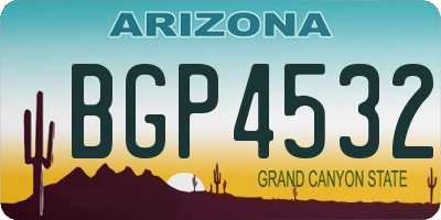 AZ license plate BGP4532