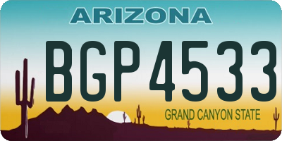 AZ license plate BGP4533