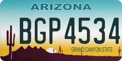 AZ license plate BGP4534