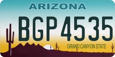 AZ license plate BGP4535
