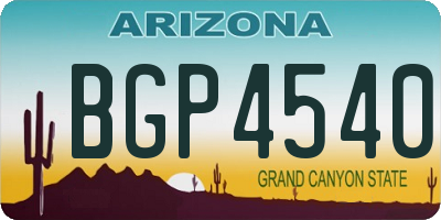 AZ license plate BGP4540