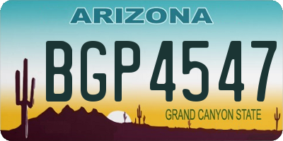 AZ license plate BGP4547