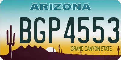 AZ license plate BGP4553