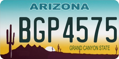 AZ license plate BGP4575