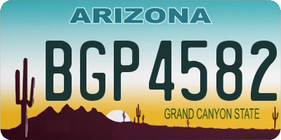 AZ license plate BGP4582