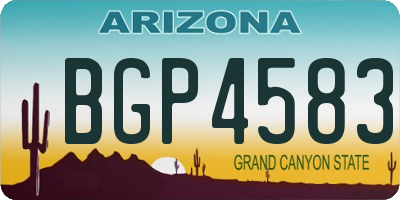 AZ license plate BGP4583