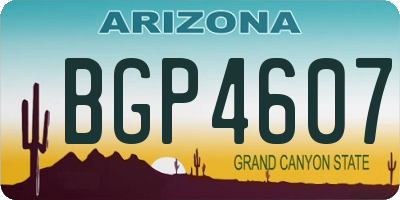 AZ license plate BGP4607