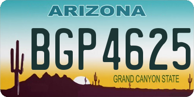 AZ license plate BGP4625