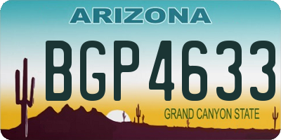 AZ license plate BGP4633
