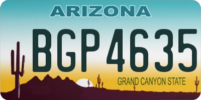 AZ license plate BGP4635