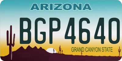 AZ license plate BGP4640