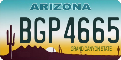 AZ license plate BGP4665