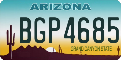 AZ license plate BGP4685