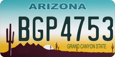 AZ license plate BGP4753