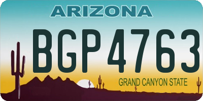 AZ license plate BGP4763