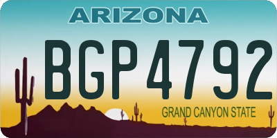 AZ license plate BGP4792