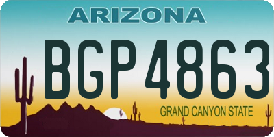 AZ license plate BGP4863