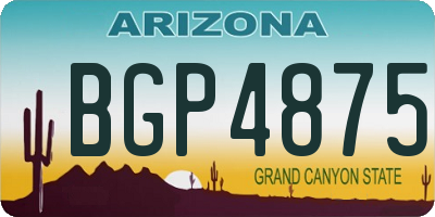 AZ license plate BGP4875