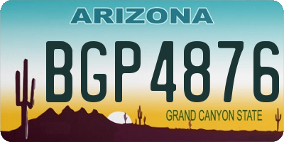AZ license plate BGP4876