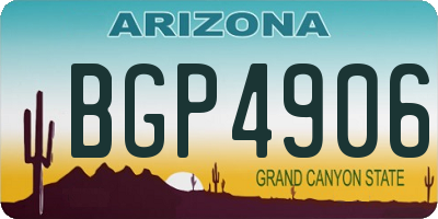 AZ license plate BGP4906