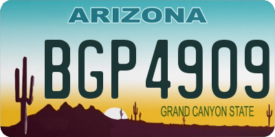 AZ license plate BGP4909