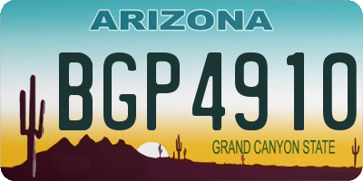 AZ license plate BGP4910