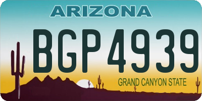 AZ license plate BGP4939