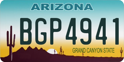 AZ license plate BGP4941