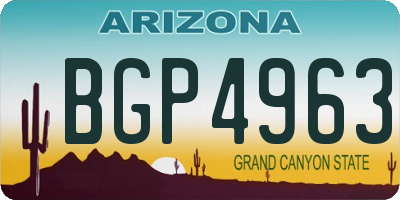 AZ license plate BGP4963