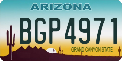 AZ license plate BGP4971