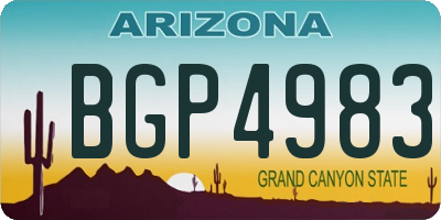 AZ license plate BGP4983
