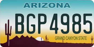 AZ license plate BGP4985