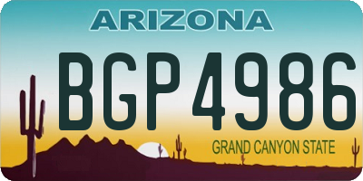 AZ license plate BGP4986