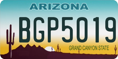 AZ license plate BGP5019