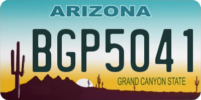 AZ license plate BGP5041