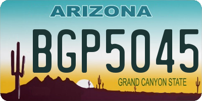 AZ license plate BGP5045