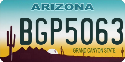 AZ license plate BGP5063