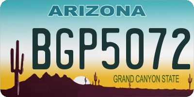 AZ license plate BGP5072