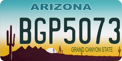 AZ license plate BGP5073