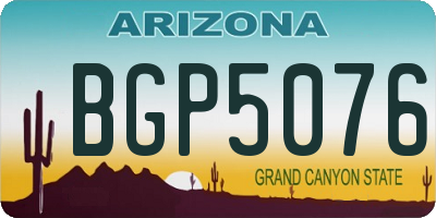 AZ license plate BGP5076