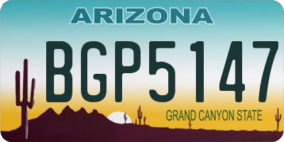 AZ license plate BGP5147