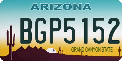 AZ license plate BGP5152