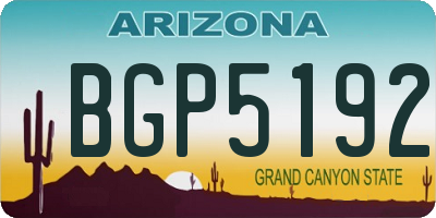 AZ license plate BGP5192