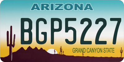 AZ license plate BGP5227