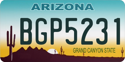 AZ license plate BGP5231