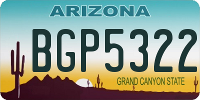AZ license plate BGP5322