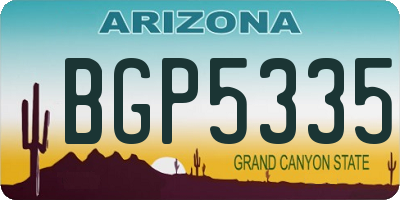 AZ license plate BGP5335