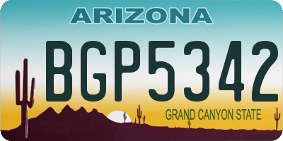 AZ license plate BGP5342