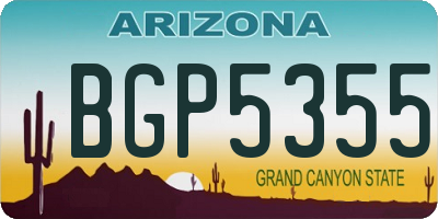 AZ license plate BGP5355